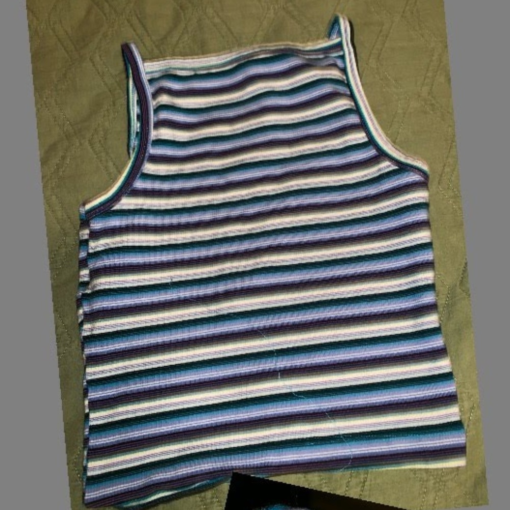 LA Movers Tank Stripped Crop Top